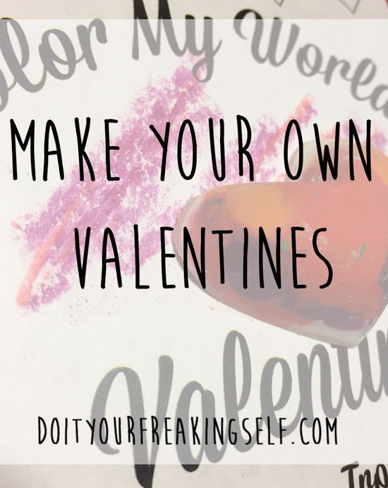 DIY Valentines with your kids - Melted crayon hearts - Doityourfreakingself.com