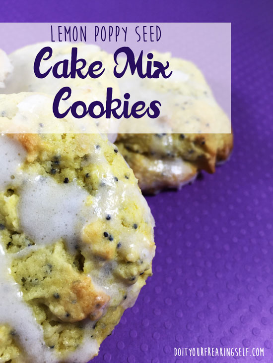 Soft, delicious, and EASY lemon poppy seed cake mix cookies recipe. - Doityourfreakingself.com