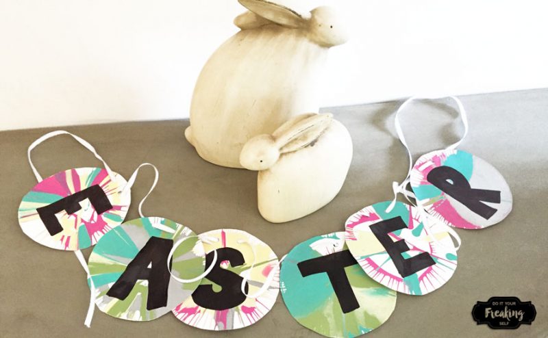 Create fun and mess free DIY Spin Art for your easter decorations! No machine needed, just a salad spinner, paper and paint!