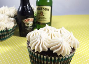 Tasty, acohol infused Irish Car Bomb Cupcakes. Perfect for any St. Patrick's Day get together!