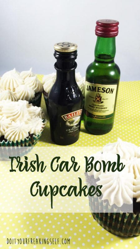 Tasty, acohol infused Irish Car Bomb Cupcakes. Perfect for any St. Patrick's Day get together! 