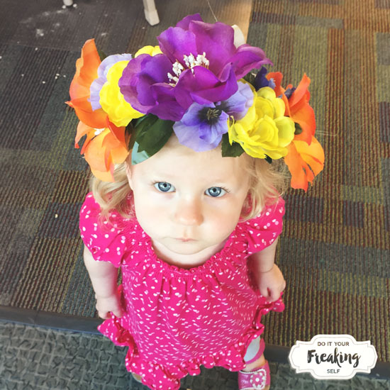 Easy DIY Flower Crown. Great for festival fashion, photography props, and dress up boxes. Make yours for under $5!