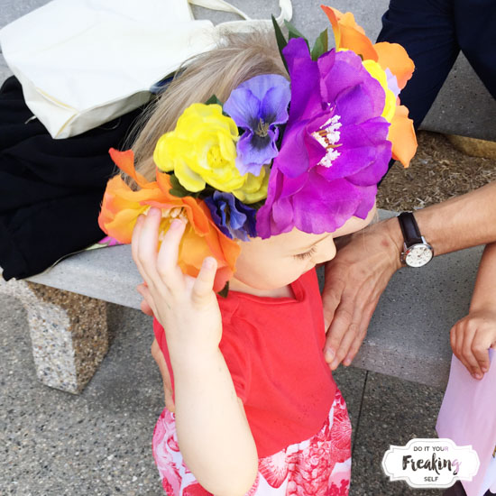 Easy DIY Flower Crown. Great for festival fashion, photography props, and dress up boxes. Make yours for under $5!
