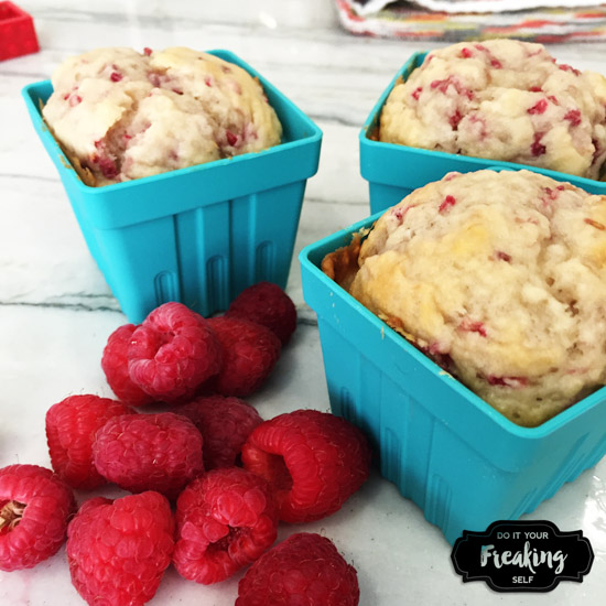 Ultra moist and dense Raspberry muffin recipe made with greek yogurt and fresh raspberries. Delicious!