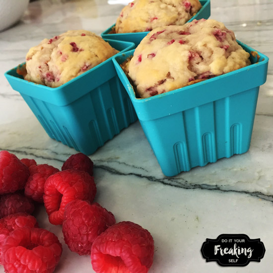 Ultra moist and dense Raspberry muffins made with greek yogurt and fresh raspberries. Delicious!