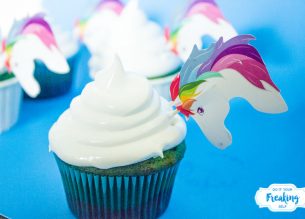 Ultra cute and colorful rainbow unicorn cupcakes