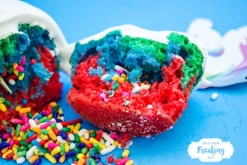 Make these fun and cute DIY Rainbow Unicorn Cupcakes with White Cloud Icing for your next kids party, unicorn appreciation day, or baby shower
