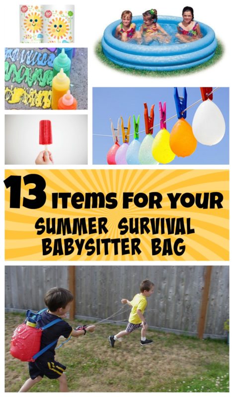 Survive the summer with these items in your Summer Survival Babysitting Bag!