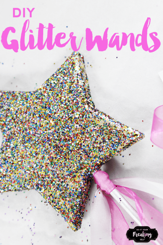 Do you have a princess in the fairy phase or just loves magic? Make your own Glitter Star Wand for dress up, parties, halloween and more!
