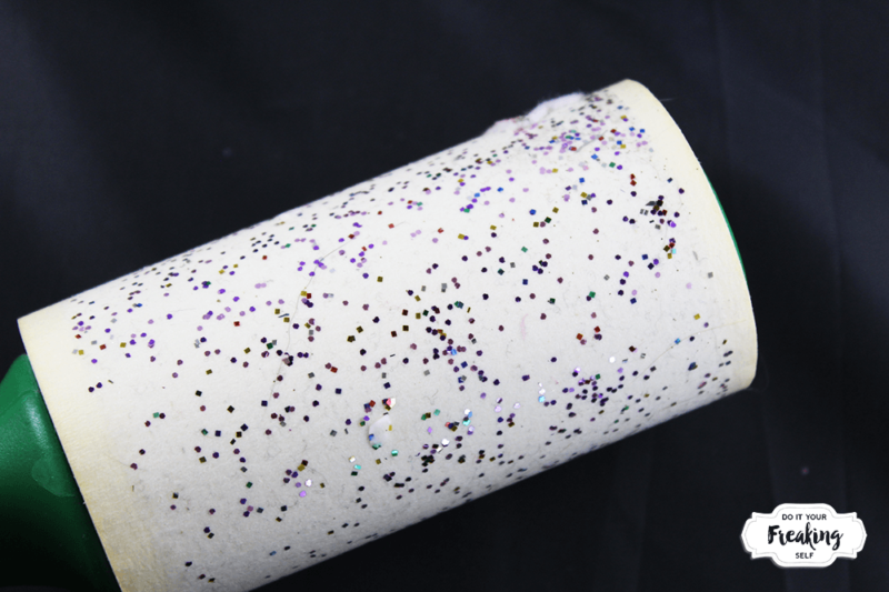 Pick up loose glitter with a lint roller!