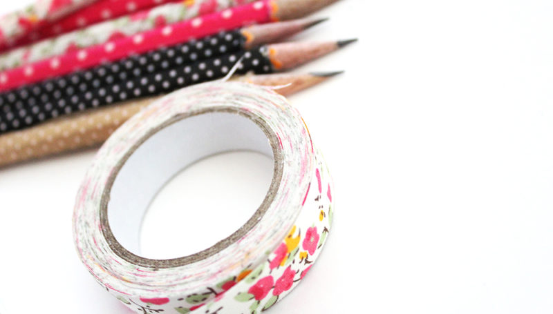 10 Minutes or less DIY Washi Tape Pencils! Customize your school supplies this year Washi Tape for a unique look that doesn't break the bank!