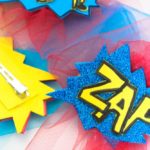 Get ready for halloween or comic con with these fun comic word diy hair clips