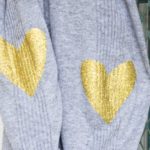 Breathe new life into an old sweater with a quick DIY Glitter Heart Elbow Patch! A fun look to brighten up boring plain sweaters! - Heart Patch Sweater | Elbow Patch | DIY Upcycle | Cardigan | Valentines - Do It Your Freaking Self