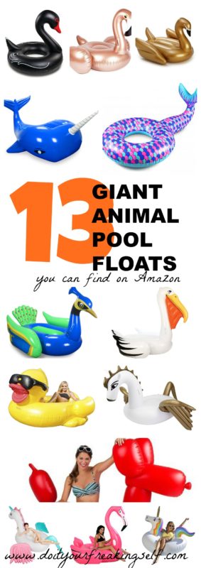 Get this season's hottest giant animal pool floats! Mermaid tails, peacocks, Narwhals, unicorns and the classic flamingo! - Do It Your Freaking Self