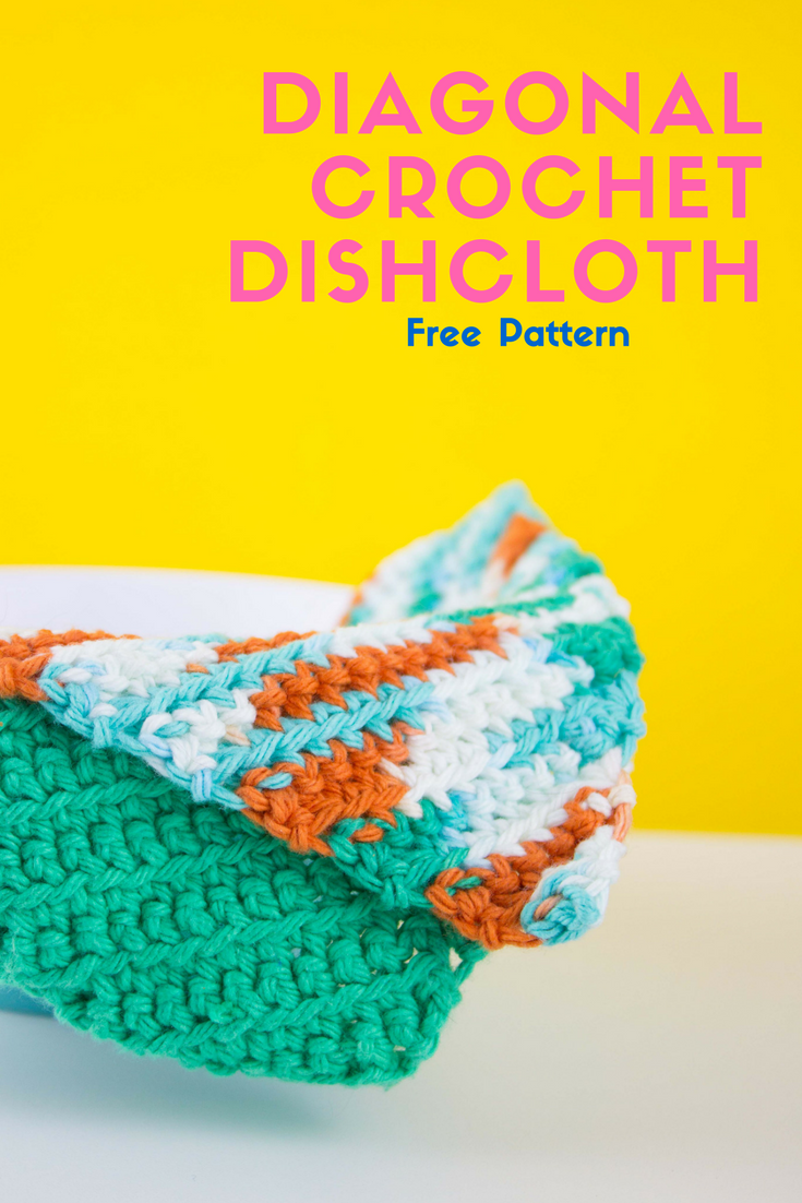 Do It Your Freaking Self Diagonal Crochet Dishcloth with free