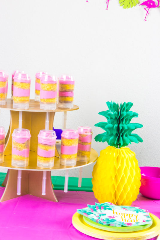 Celebrate your gal pals with a summer Pineapple Flamingo Brunch complete with pineapple cups, mimosas and devilishly simple and delicious desserts!