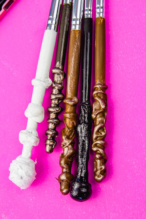 Create your own magical DIY Harry Potter Makeup Brushes for under $10! These brushes will take your makeup game to a whole new spellbinding level.