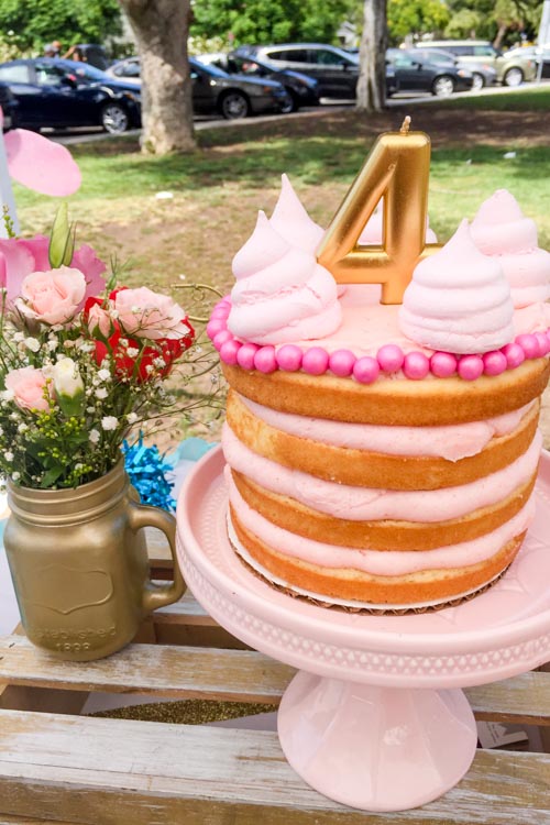 Create a simple yet impressive naked cake for the pinterest perfect tea party! Learn how to make a delicious tea party cake with this step by step tutorial.