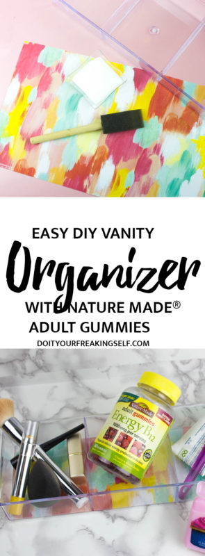 Keep the important things on your bathroom counter front and center with this customizeable Easy Vanity Organizer! - #homedecor #organization #agummyyoucantrust