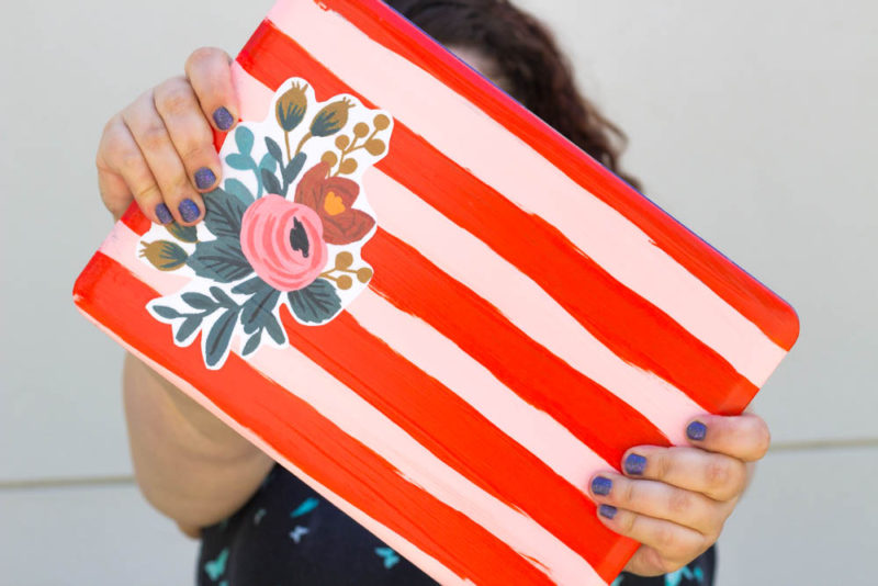 Protect your gear in style with this DIY Floral Laptop Case!