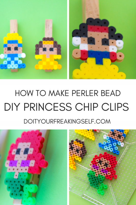 perler bead princess diy chip clips
