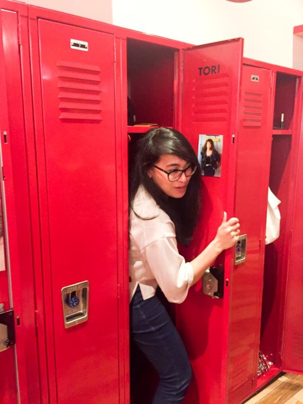 saved by the max - red lockers - woman in locker