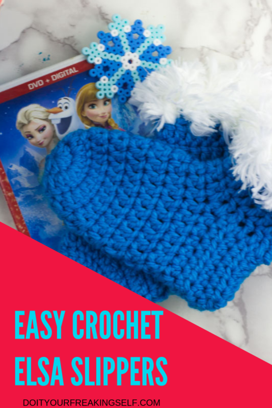 Keep your princess feet cozy this winter with some comfy crochet Elsa inspired Frozen Adventure Slippers!