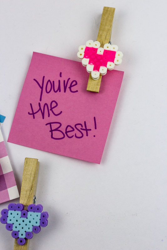 DIY Valentines Bag Clips are a fun and engaging way to add charm and festive touches to your kitchen organization efforts! | #perlerbead #pattern #valentinescrafts