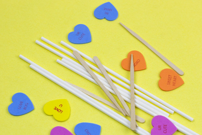 conversation hearts drink stirrers