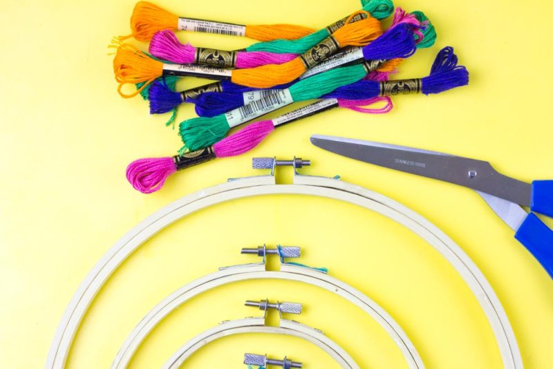 embroidery floss - hoops - supplies