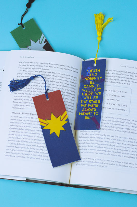 captain marvel bookmarks - printable - doityourfreakingself.com